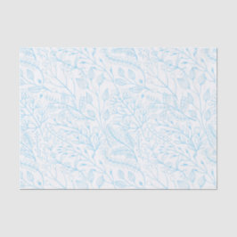 Papier Mousseline Baby Pastel Bleu Clair Floral Élégant Mariage  