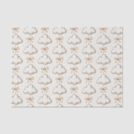 Papier Mousseline Baby Shower Bleu Crème Cloud Nine