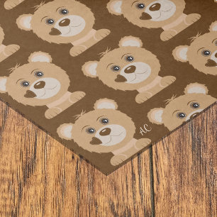 Papier Mousseline Baby shower de bois Motif d'ours papier de tissus