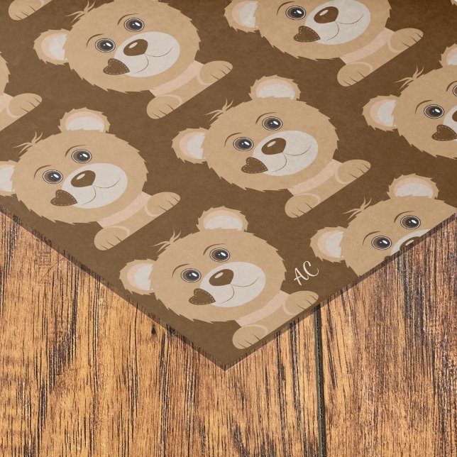 Papier Mousseline Baby shower de bois Motif d'ours papier de tissus (Créateur téléchargé)
