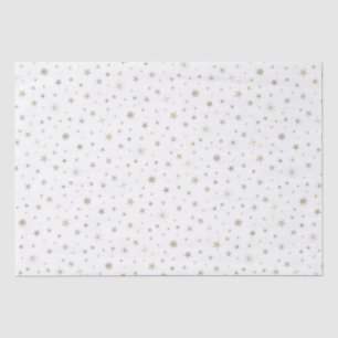 Papier Mousseline Baby shower d'étoiles d'argent blanc blanc et neut