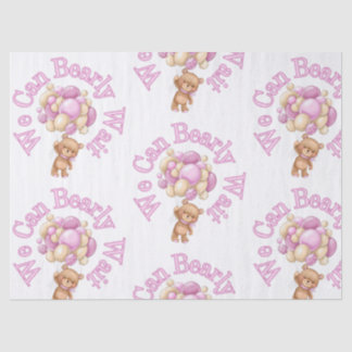 Papier Mousseline Baby shower d'ours rose fille