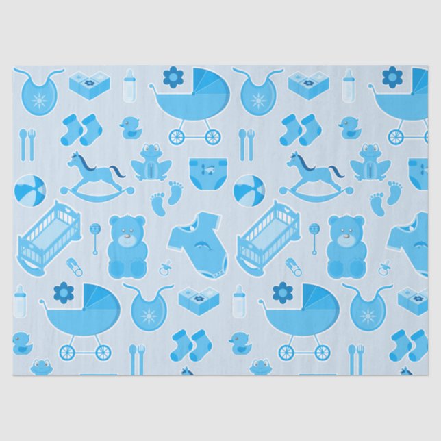 Papier Mousseline Baby shower nouveau-né garçon Cadeau (Recto)