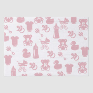 Papier Mousseline Baby shower rose