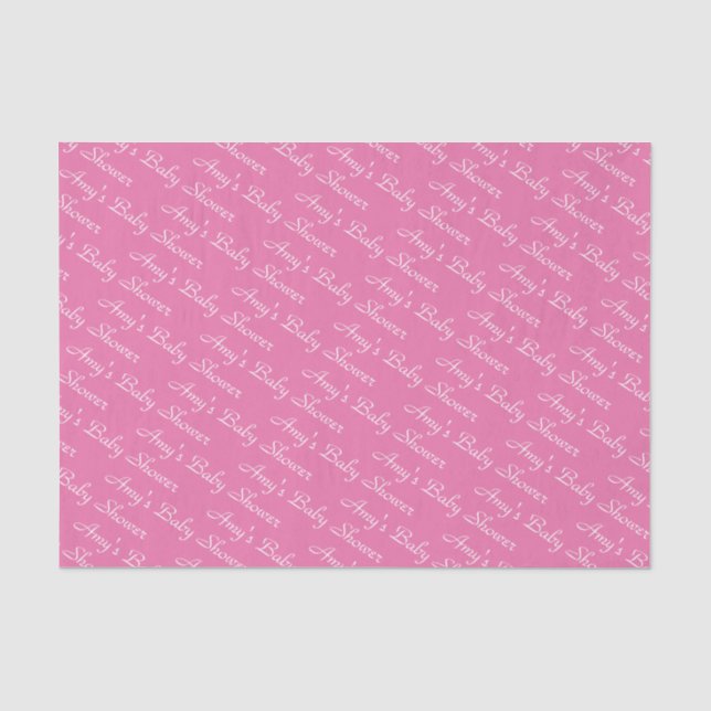 Papier Mousseline Baby shower rose personnalisé Carrelé (Recto)