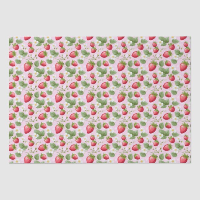 Papier Mousseline Baby shower rouge rose fraise Anniversaire (Recto)