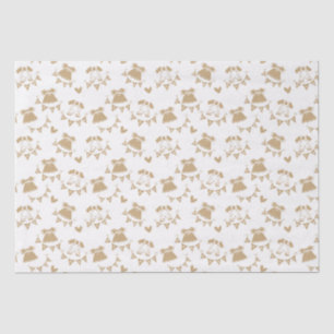 Papier Mousseline Baby shower Sexe Neutre Brown et blanc
