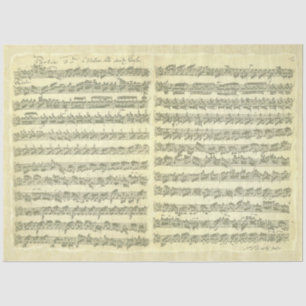 Papier Mousseline Bach Partita pour solo Violon Music Manuscript