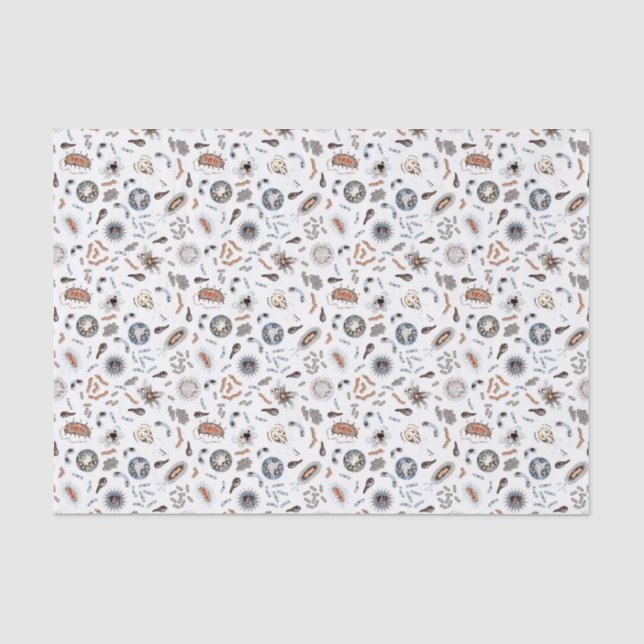 Papier Mousseline Bactéries et motif de virus (Recto)