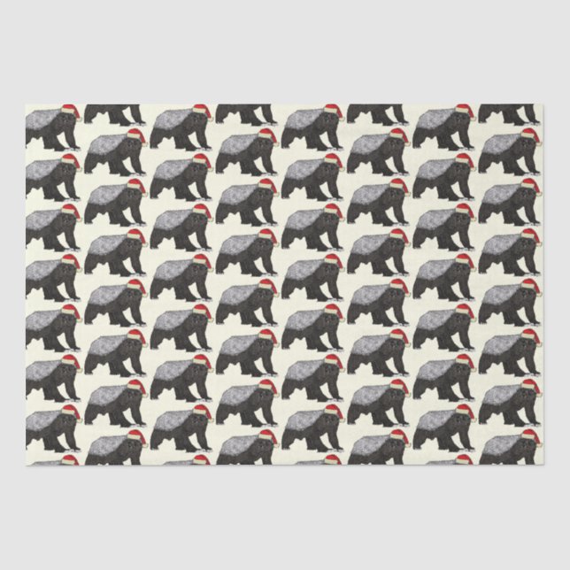 Papier Mousseline Badger de miel festif Badass Père Noël Animal de N (Recto)