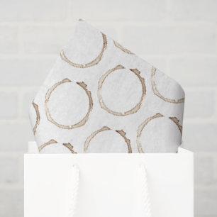 Papier Mousseline Bagues de CAFÉ Blanc Brown Artiste Amusant