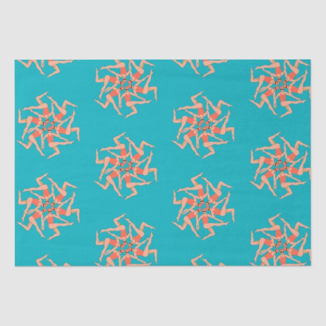Papier Mousseline Baigneurs - Chorégraphie de natation synchronisée (Recto)