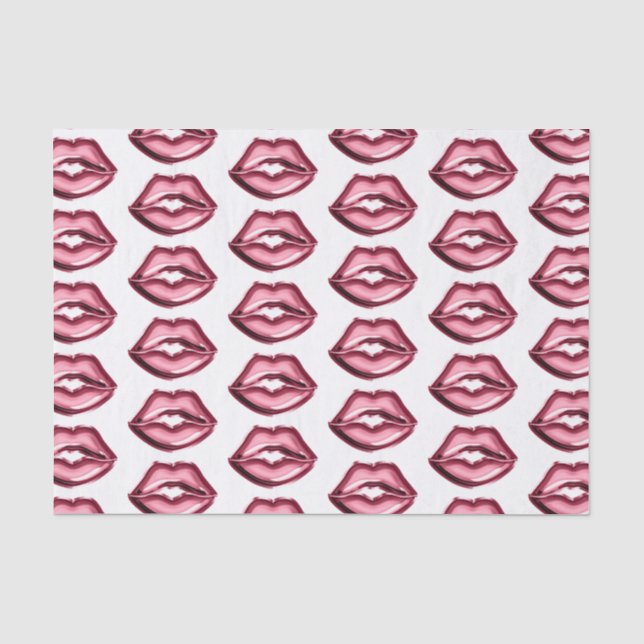 Papier Mousseline Baiser des lèvres rouges (Recto)