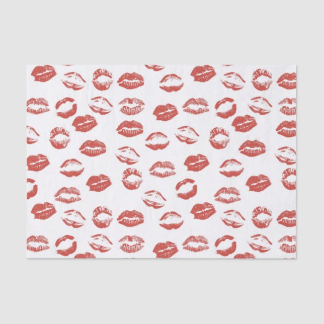 Papier Mousseline Baiser rouge de lèvres (Recto)