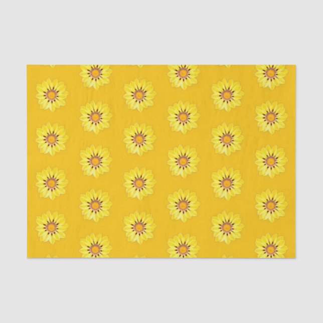 Papier Mousseline Baisson africain / Gazania, Jaune de moutarde (Recto)
