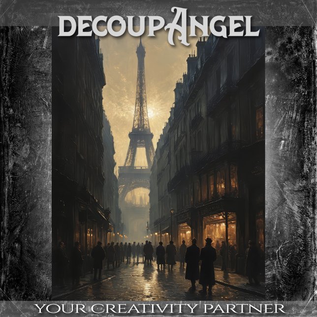 Papier Mousseline Balade dans Paris rétro #2 - Découpage - (Créateur téléchargé)