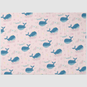Papier Mousseline Baleine florale personnalisée en Whimsical