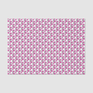 Papier Mousseline Balle de football rose et blanc chaud