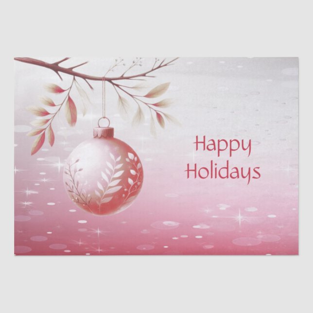 Papier Mousseline Balle de Noël rose (Recto)