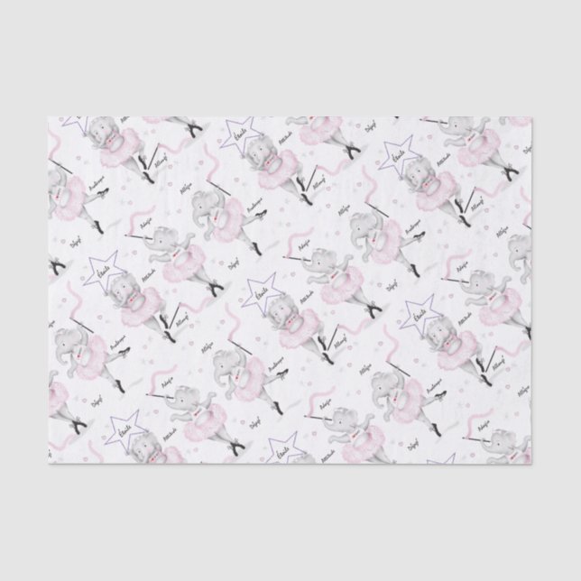 Papier Mousseline Ballerina Elephant Dance Considérant (Recto)