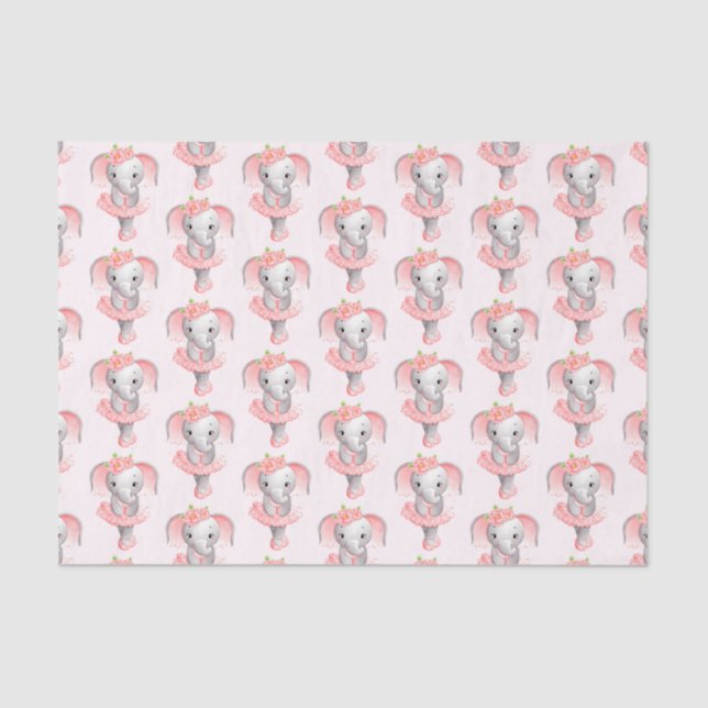 Papier Mousseline Ballerina Motif bleu rose et gris (Recto)
