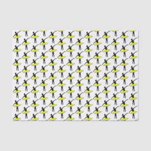 Papier Mousseline Ballerina Neon Danseur de ballet Silhouette Jaune