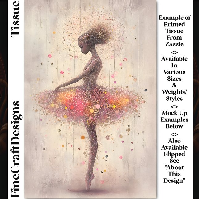 Papier Mousseline Ballerina, Parties scintillant Et Points Modernes  (Créateur téléchargé)