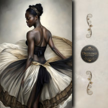 Ballerine noire et or en tulle fluide Decoupag
