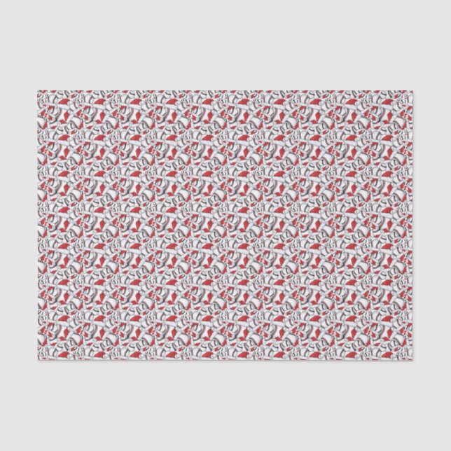 Papier Mousseline Balles de Noël avec chapeau de Père Noël (Recto)