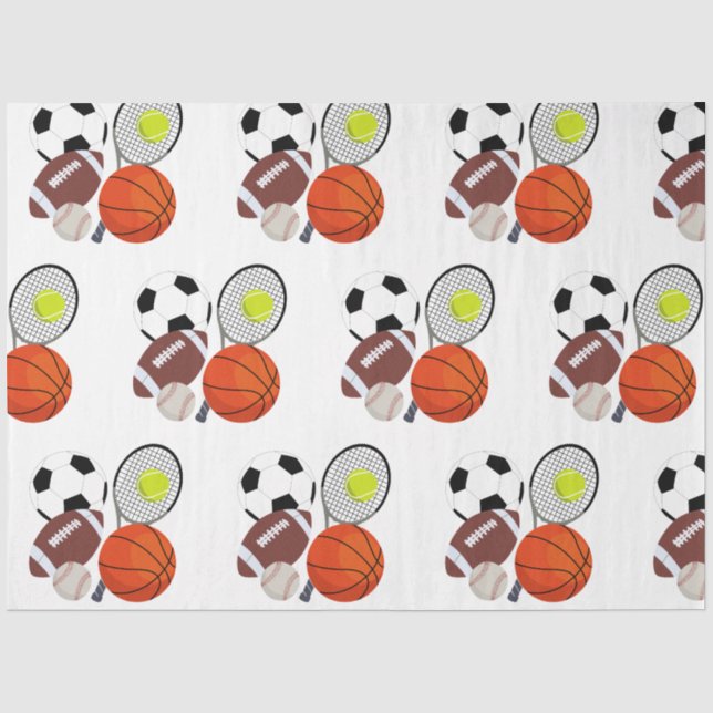 Papier Mousseline Balles sportives (Recto)