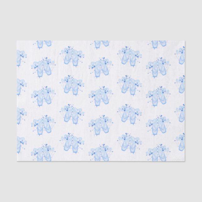 Papier Mousseline Ballet bleu Anniversaire Pointe Chaussures (Recto)