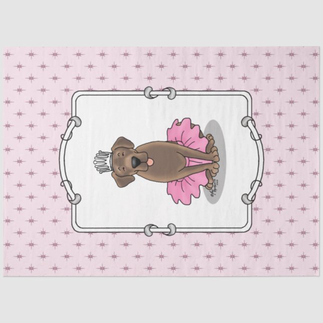 Papier Mousseline Ballet Princess Chocolat Lab Labrador Retriever (Recto)