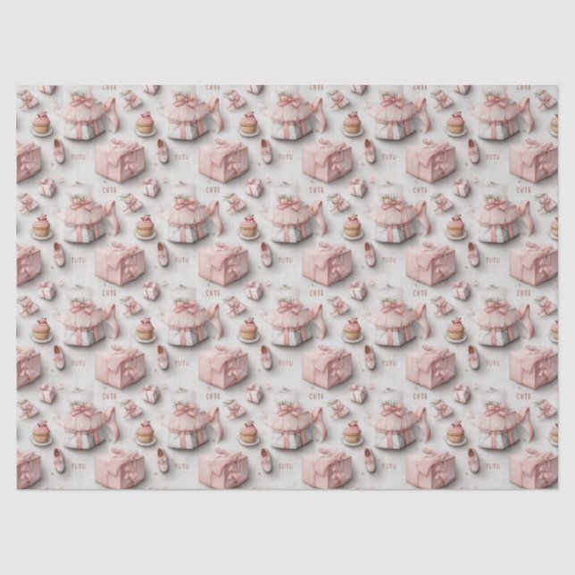 Papier Mousseline Ballet Slippers and Tutus in Soft Pink Elegance (Recto)