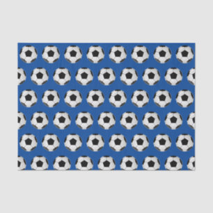 Papier Mousseline Ballon de football blanc et bleu noir
