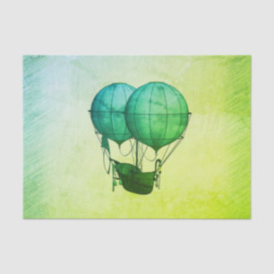 Papier Mousseline Ballons à air chaud Steampunk avec Vert navire