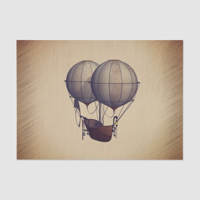 Papier Mousseline Ballons à vapeur à air chaud avec navire (Recto)