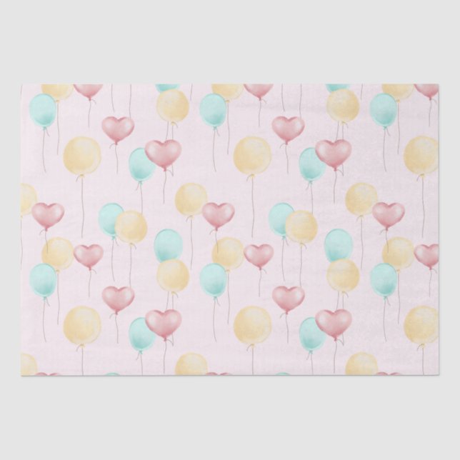 Papier Mousseline Ballons Bébés doux (Recto)