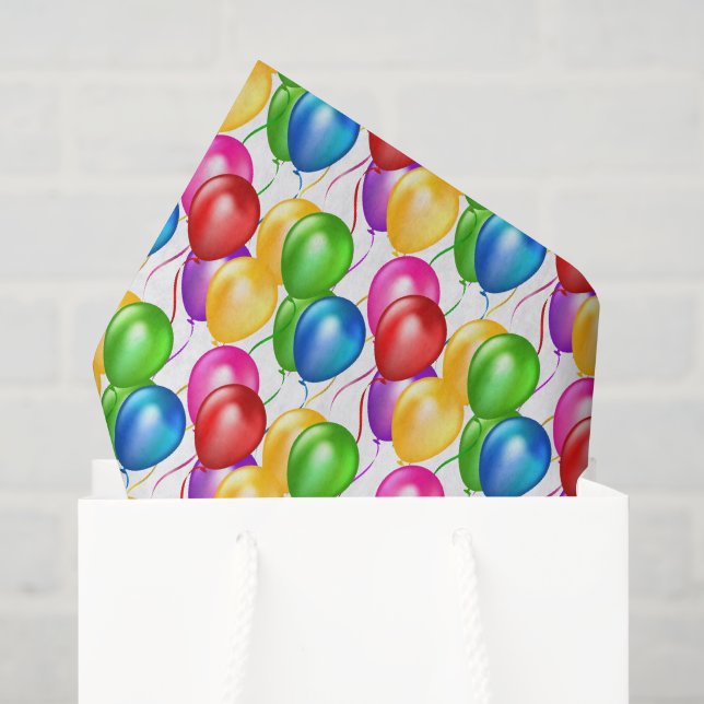 Papier Mousseline Ballons d'anniversaire papier de tissus (Sac cadeau)