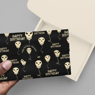 Papier Mousseline Ballons en forme de crâne Goth Joyeux anniversaire