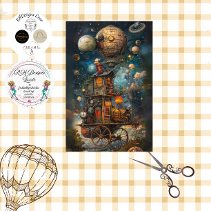 Papier Mousseline Ballotte Whimsical Steampunk à air chaud
