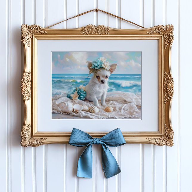 Papier Mousseline Balnéaire victorien Chihuahua Puppy Beach Decoupag (Créateur téléchargé)