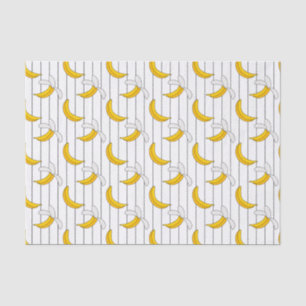 Papier Mousseline Bananes et rayures Motif d'impression
