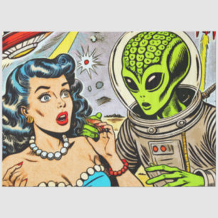 Papier Mousseline Bande dessinée de science fiction Alien rétro