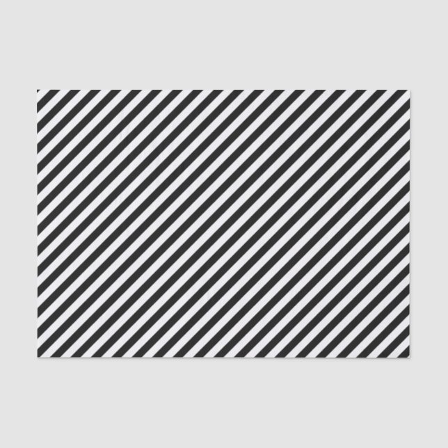 Papier Mousseline Bande diagonale noire/blanche Cool géométrique cla (Recto)