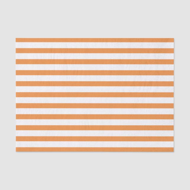 Papier Mousseline Bande horizontale orange et blanche (Recto)