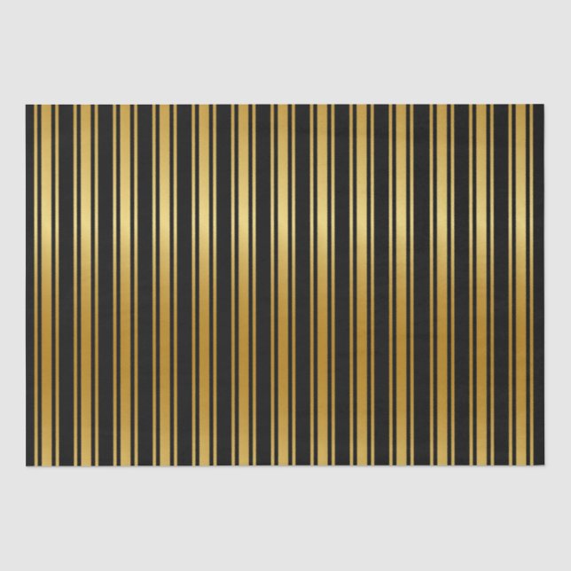 Papier Mousseline Bande Noire Et Or (Recto)