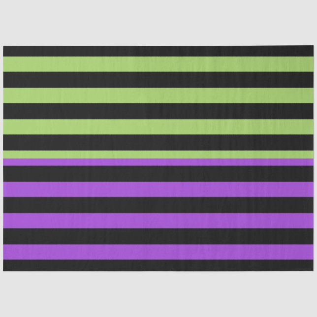 Papier Mousseline Bande verte violette et noire d'Halloween (Recto)
