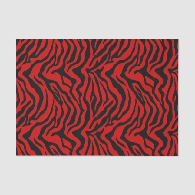 Papier Mousseline Bande zébrée rouge et noire (Recto)