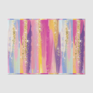 Papier Mousseline Bandes arc-en-ciel colorées avec Parties scintilla