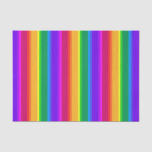 Papier Mousseline Bandes arc-en-ciel irrégulières